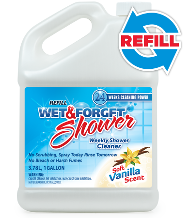 Wet & Forget Shower Cleaner Multi-Surface Weekly No Scrub, Bleach-Free Formula Vanilla Scent, 128.00 fl oz (Pack of 1)